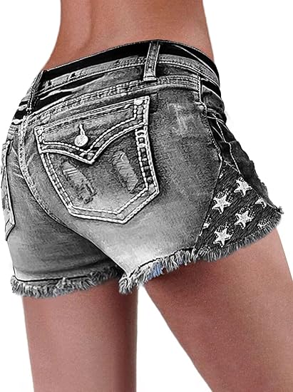 Shorts Denim Frayed - 【HME】Kot pantolon | Bu yüksek belli